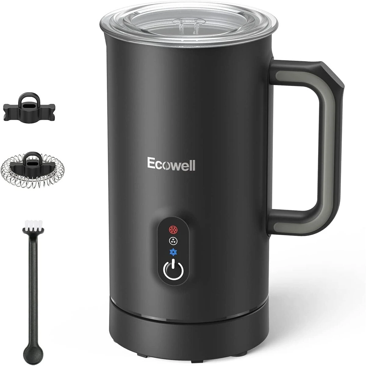 (image for) [US Direct] ECOWELL Milk Frother, Frother for Coffee 4 In 1, Milk Steamer Warm and Cold Foam Frother, Milk Steamer and Frother for Latte, Macchiato, Cappuccinos Silent Working 8.1oz/240 ml WM